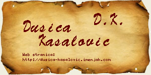 Dušica Kasalović vizit kartica